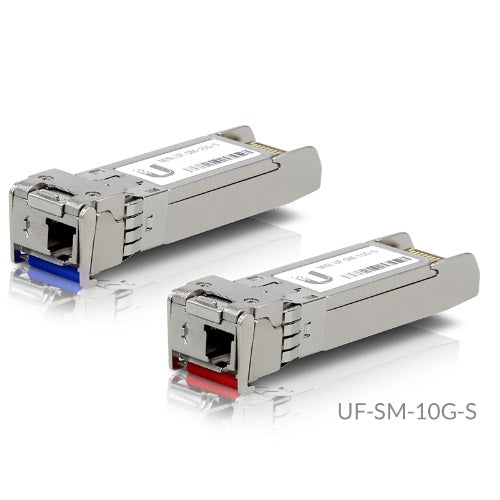 Ubiquiti UFiber SFP+ Single-Mode Module 10G BiDi 2-pack - Same 10Gbps speed, Less Cable Required (Single Strand and LC Connector)